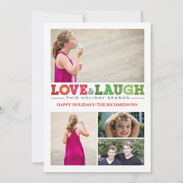 Love + Laugh x4 Holiday Card