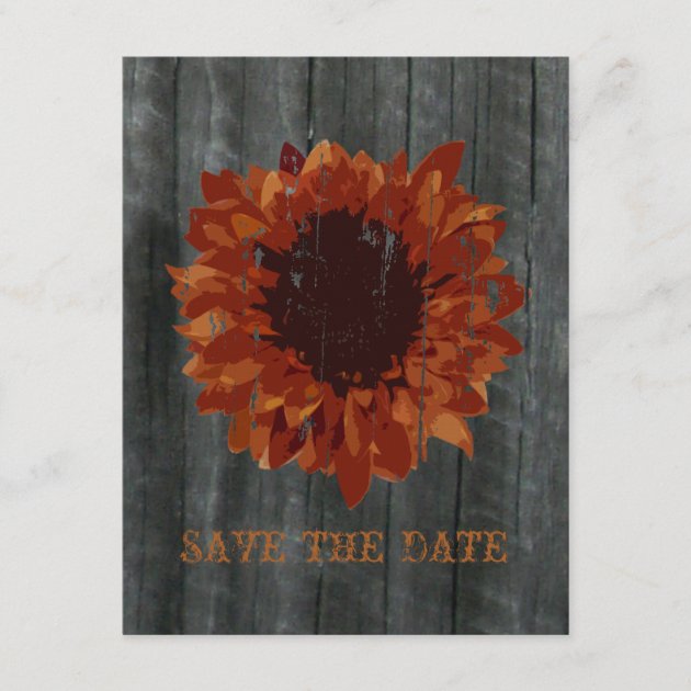 Sunflower & Barnwood Save The Date Announcement