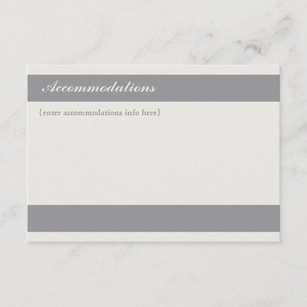 Charcoal Stripe Accomodations Card
