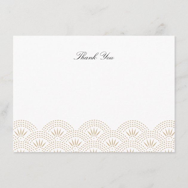 Deco Seigaiha Flat Thank You Note Card