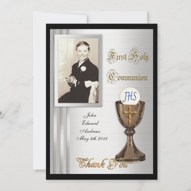 First Communion Thank you card Photo