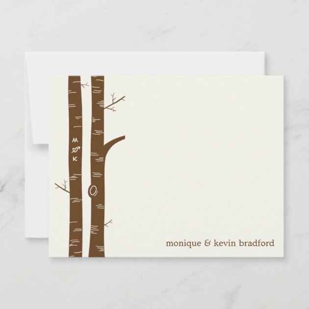 Birch Trees Flat Thank You Card (front side)