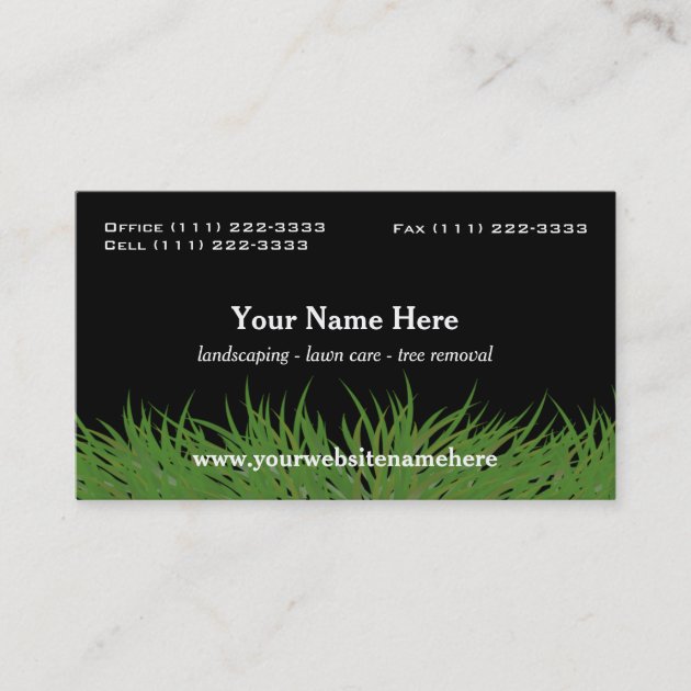 Lawn Care Green Grass Business Card (front side)