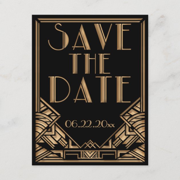 Art Deco Gatsby Style Wedding Save the Date