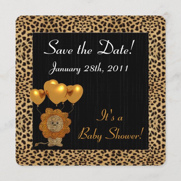 Baby Shower Save the Date Cheetah Print