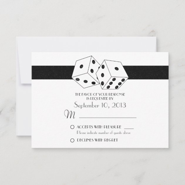 Las Vegas Dice Theme RSVP White and Black (front side)