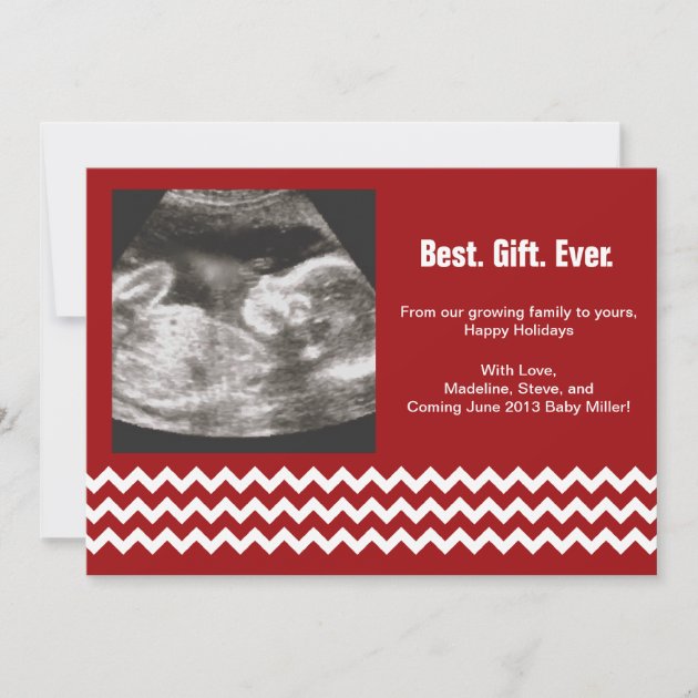 Pregnancy Christmas Cards Ultrasound Announcements (front side)