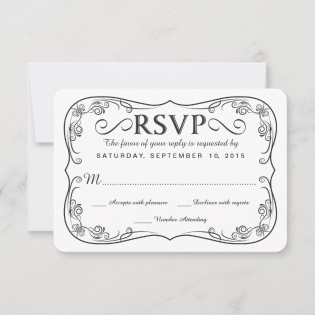 Rustic Black Burlap RSVP Wedding Reply Cards