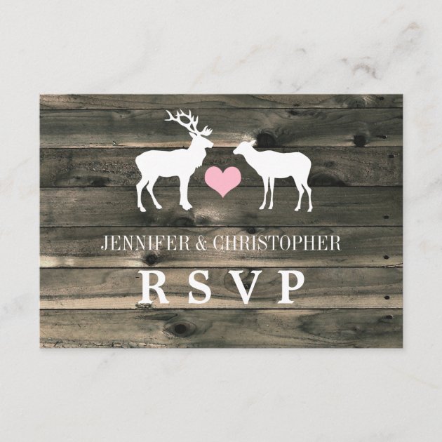 Rustic Country Buck and Doe RSVP Announcement