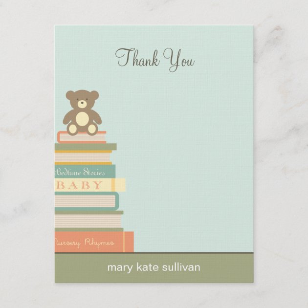 Bring A Book Baby Shower Thank You Cards (Blue)