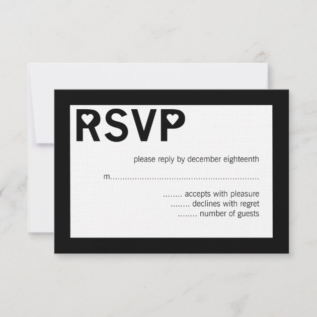 Modern Heart Ampersand Wedding RSVP Cards