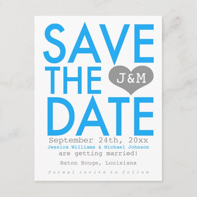 Blue Modern Save the Date