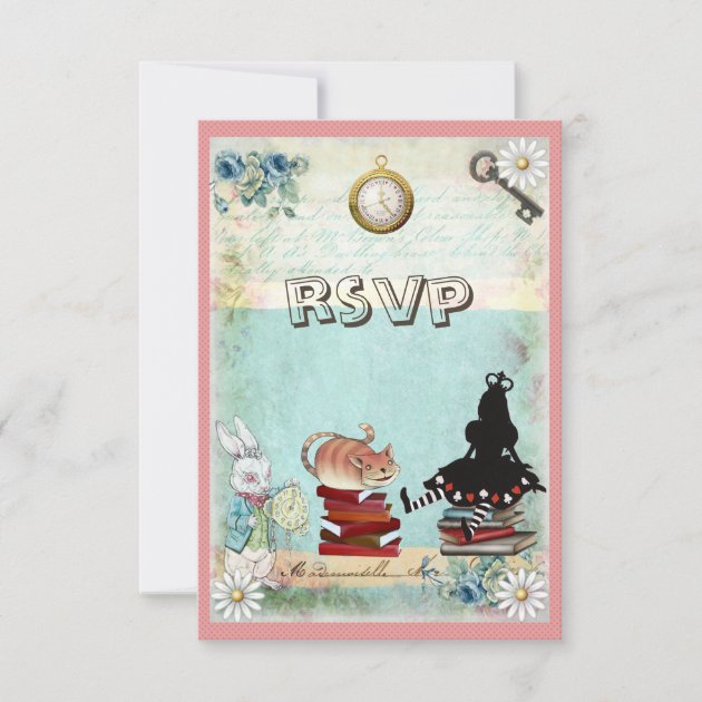 Alice & Cheshire Cat RSVP Bring a Book Baby Shower