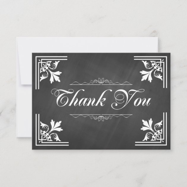 Trendy Chalkboard Thank You Cards