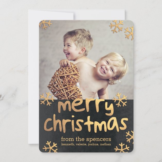 Radiant Snowflakes Christmas Holiday Photo Cards (front side)