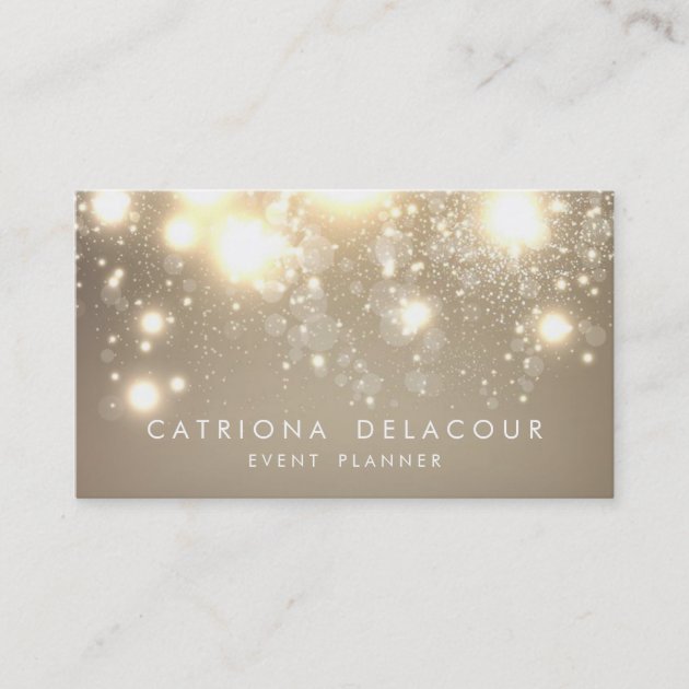 Elegant Gold Glitter Bokeh Luxe Business Card (front side)