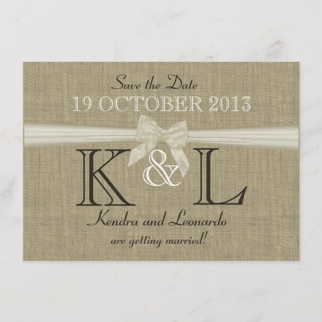 Burlap and Bow Country Save the Date