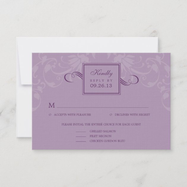 Refined Elegance Wedding RSVP Cards - Purple