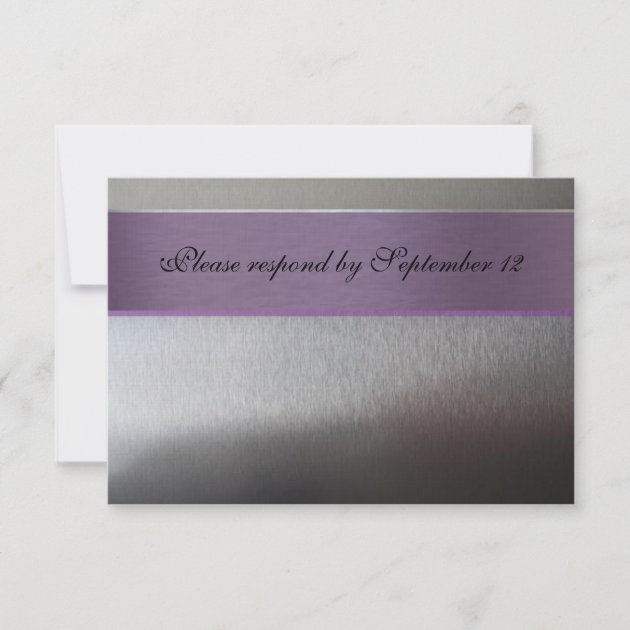 Silver and Purple rsvp with envelope