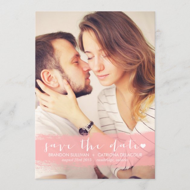 PINK WATERCOLOR SPLASH SAVE THE DATE ANNOUNCEMENT
