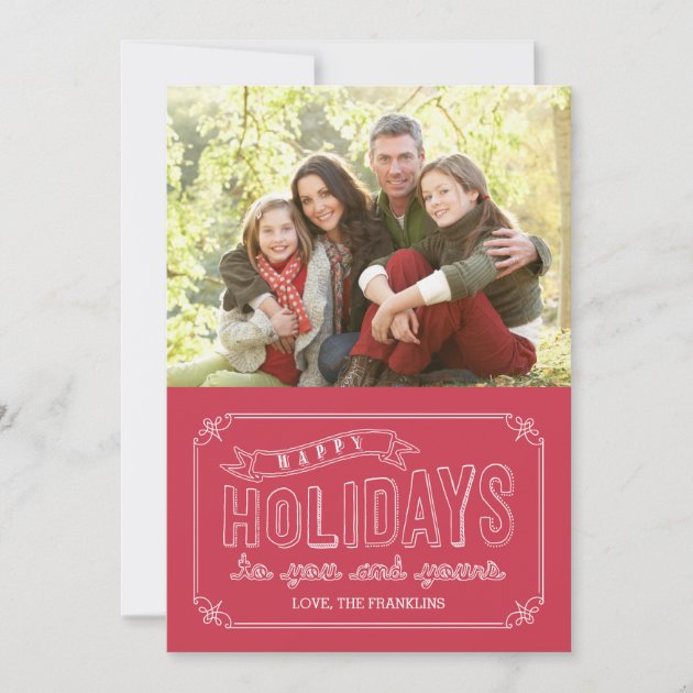 Doodled Banner Holiday Photo Cards
