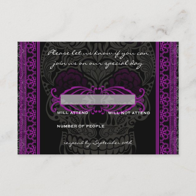 Fancy Lace Sugar Skull Day of the Dead RSVP