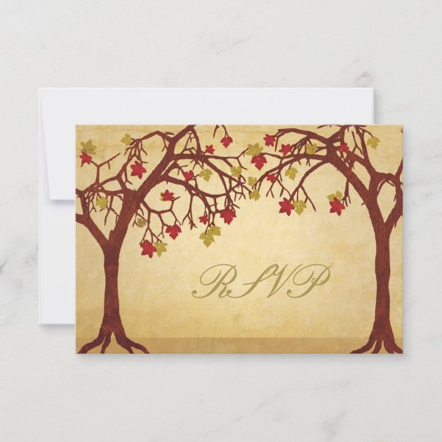 Autumn Trees Wedding RSVP Response Card