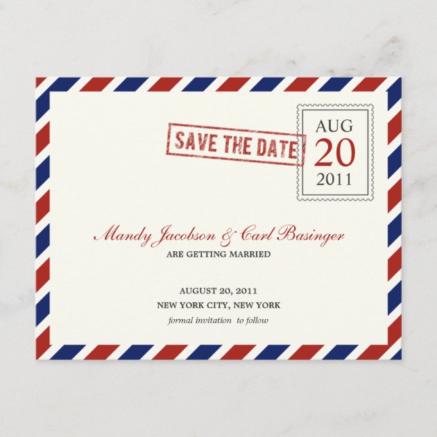 Air Mail Save The Date Announcement