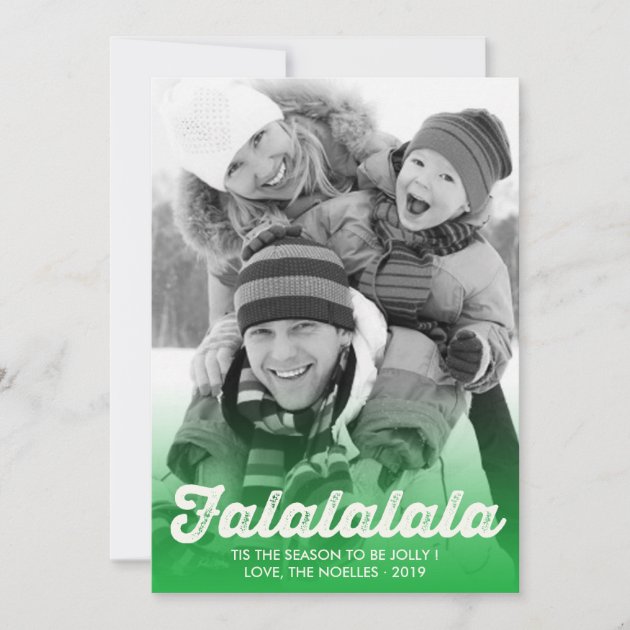 Falalalala Fun Script Christmas Holiday Photo Card