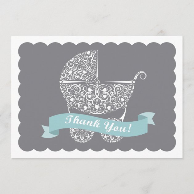 Lacy Baby Carriage Thank You Note