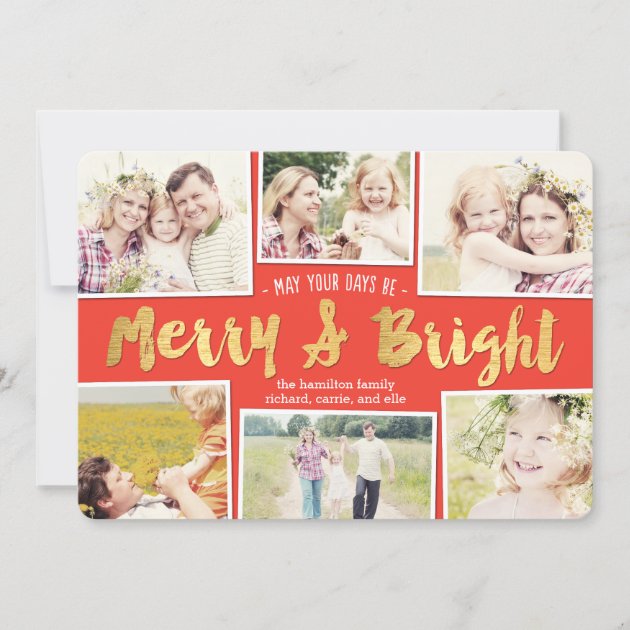 Bright Days Editable Color Collage Holiday Cards