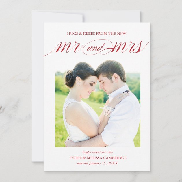 Wedding Announcement Photo Card for Valentines Day