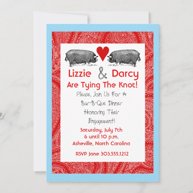 Pig Pickin' Save The Date Cards (front side)