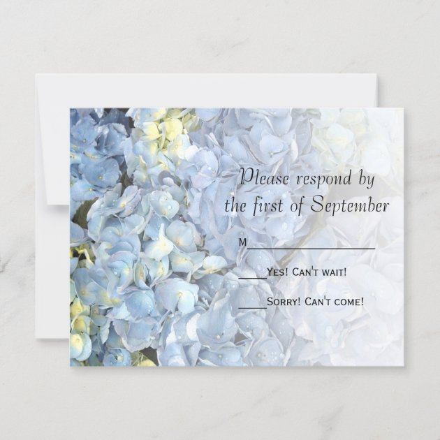 Blue Hydrangea Floral Wedding RSVP Response