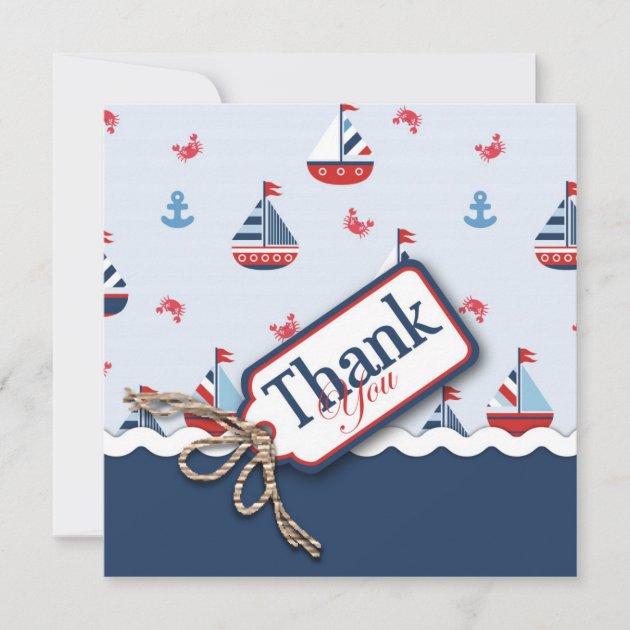 Ships Ahoy! TY Square Thank You Card