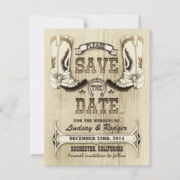cowboy shoes western country save the date