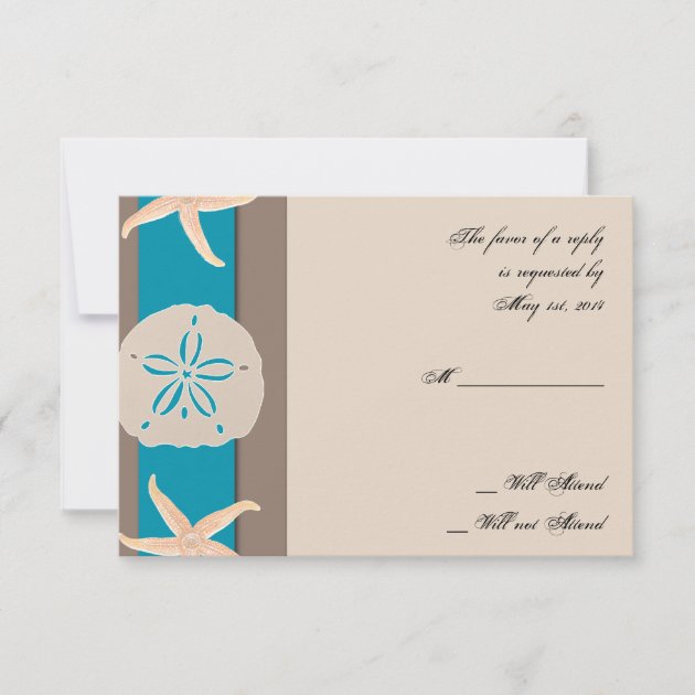 Brown and Turquoise Band Starfish Response Card