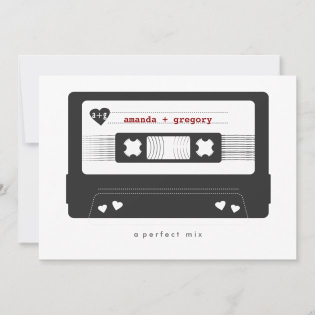 Perfect Mix - Mix Tape Save the Date Card