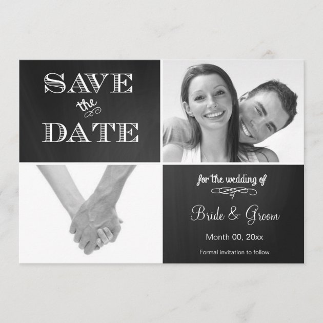 Chalkboard Save the Date Photo Announcement