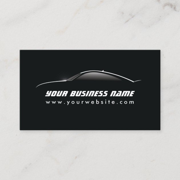 Automotive Car Outline Auto detailing Repair Business Card (front side)