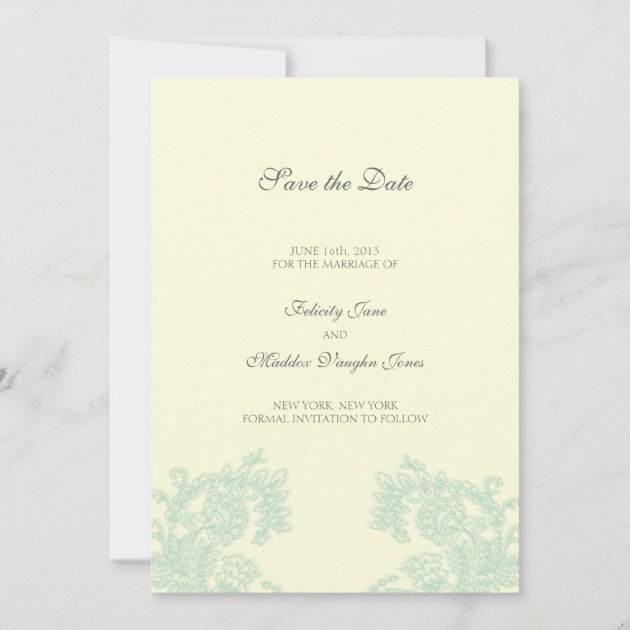 Vintage Lace | Grayed Jade | Save the Date