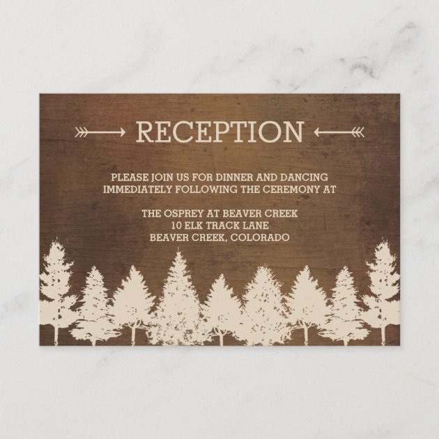 Rustic Woodland Wedding Reception Cards