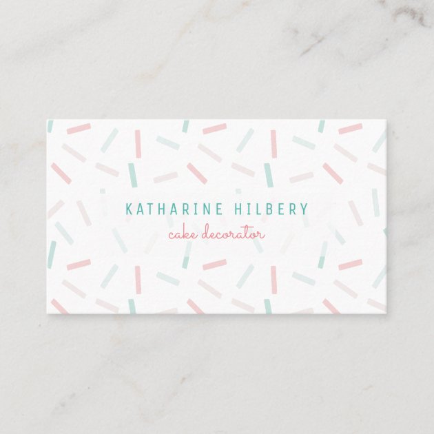Pastel Colors Sprinkles White Business Card