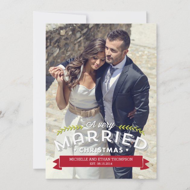 Married Christmas Holiday Photo Cards