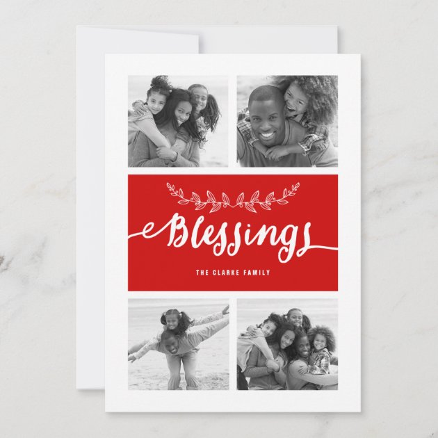 Blessings Collage | Holiday Photo Card (front side)