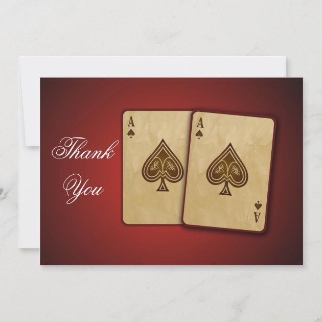 Vegas theme Thank You Card (front side)