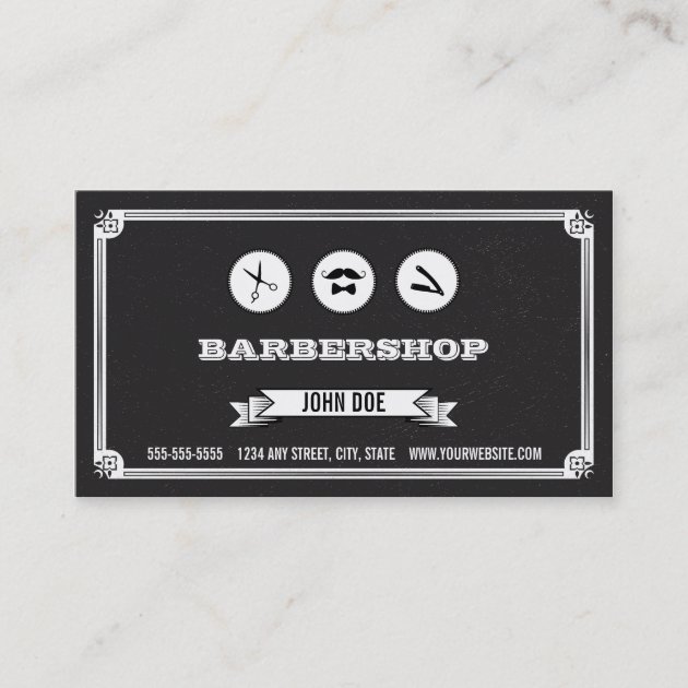 Barbershop Business Card (front side)