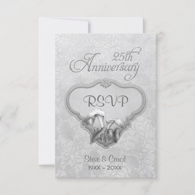 Silver Calla RSVP 25th Wedding Anniversary (front side)