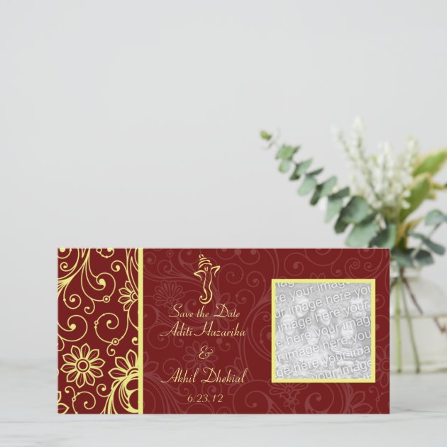 Ganapati Wedding Save the Date Photo Cards