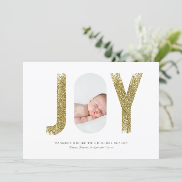 Golden Joy Photo Holiday Card